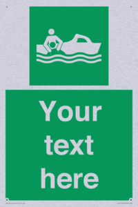 Custom sign safe condition Rescue boat